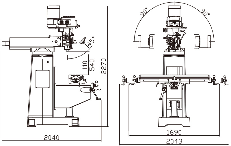 砲塔銑床 - YS-3KVA YS-3KVS